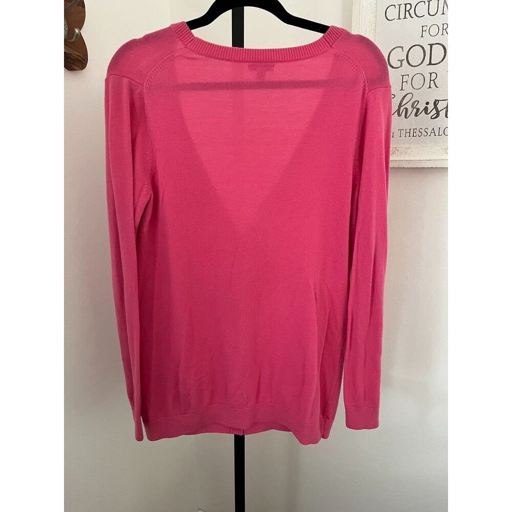 EUC GAP Pink 30% Merino Wool Blend Womens Cardigan Sweater With Pockets - Picture 2 of 5